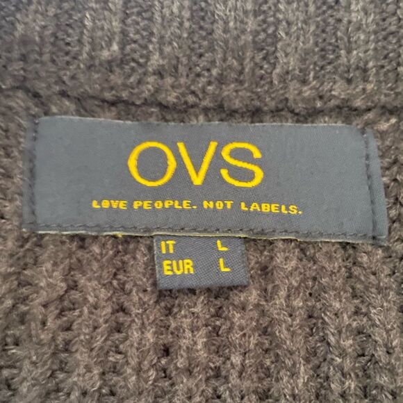 OVS Full Zip Ribbed Cardigan Granite Gray Size Large - Picture 4 of 7